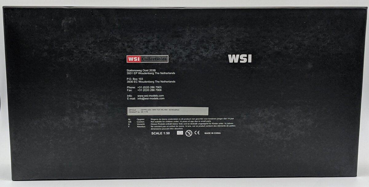 WSI 02-1176 1:50 Box Still Factory Sealed 325 / MAN TGX XXL 8x4 Scheurle Set NIB