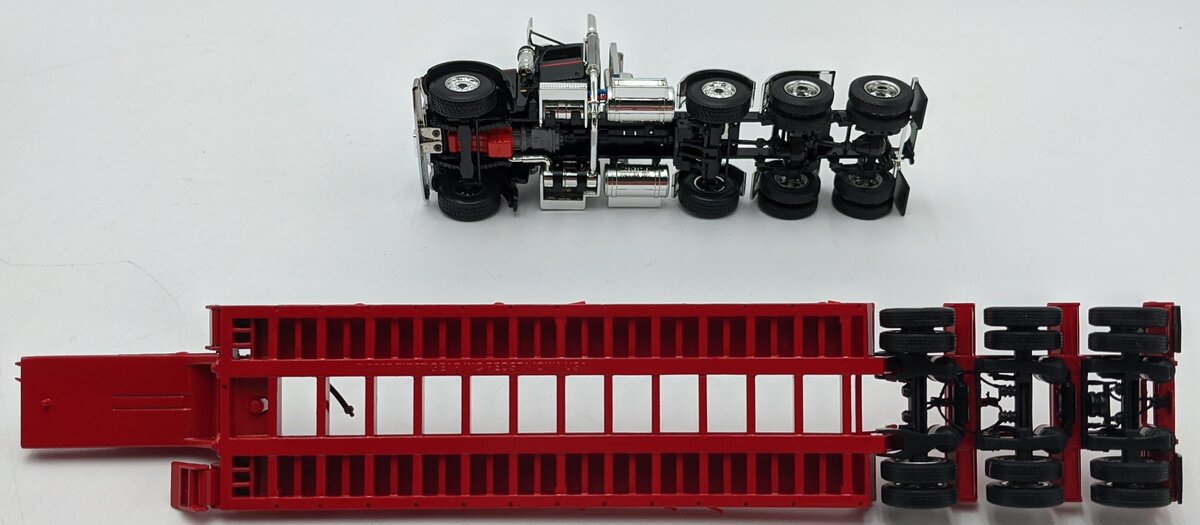 First Gear 50-3184 1:50 Peterbilt 367 Day Cab W/Lowboy Red/Black NIB