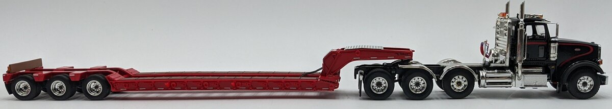 First Gear 50-3184 1:50 Peterbilt 367 Day Cab W/Lowboy Red/Black NIB