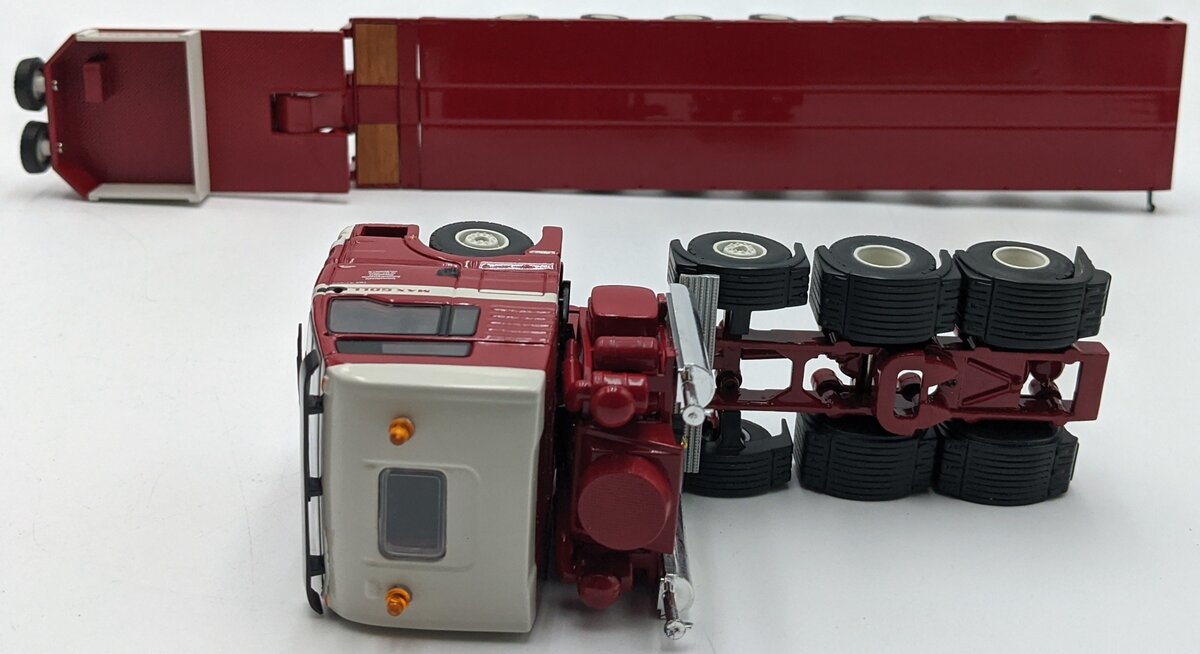 Lion Toys 1:50 MAN Heavy Haul Tractor W/Lowboy Trailer Red & White VG/Box