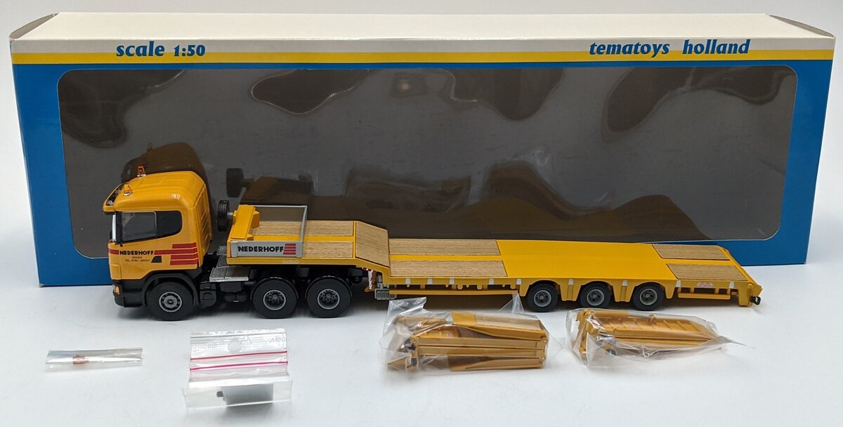 Tematoys 0182 1:50 3 Axle Tractor W/Lowboy Nederhoff NIB