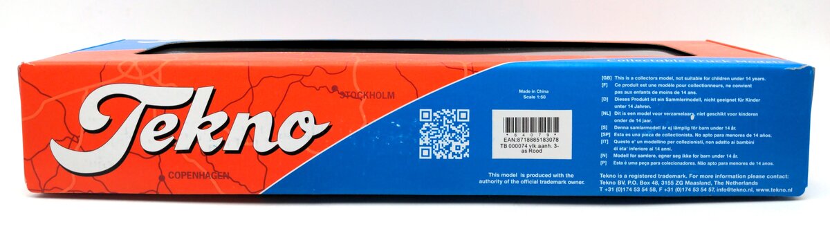 Tekno TB 000074 1:50 Scale Flatbed trailer 3 axle red NIB