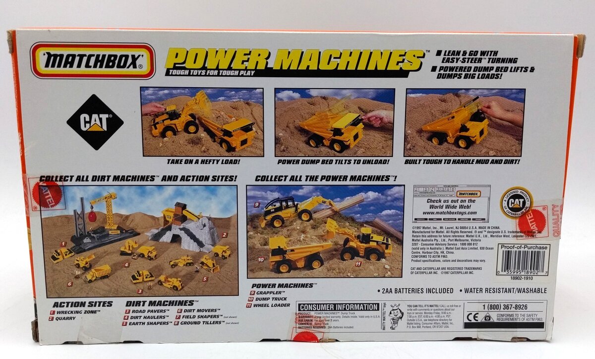 Matchbox 18902 1:50 Scale Caterpillar Power Machine Dump Truck NIB