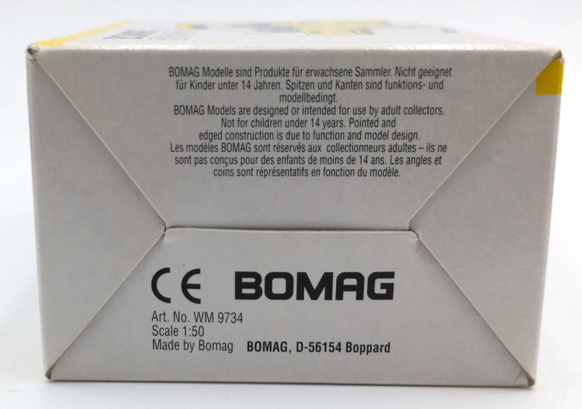 Bomag WM 9734 1:50 Scale Diecast BW 184 AD Tandem Roller NIB
