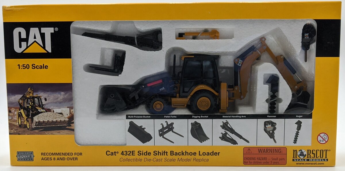 Norscot 55149 1:50 Caterpillar 432E Side Shift Backhoe MT/Box