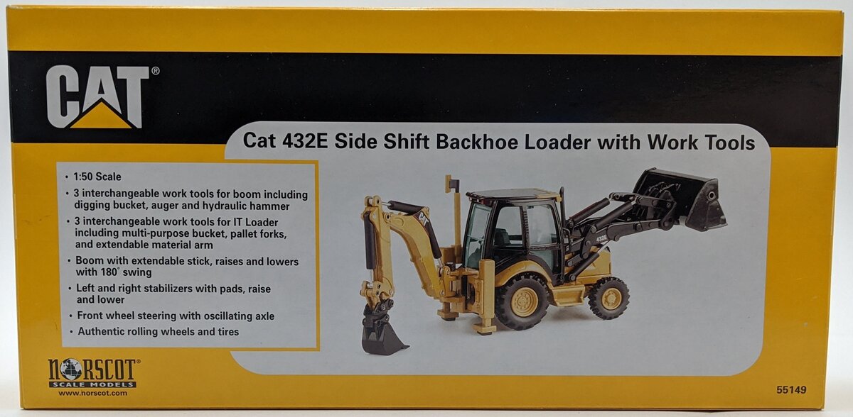Norscot 55149 1:50 Caterpillar 432E Side Shift Backhoe MT/Box