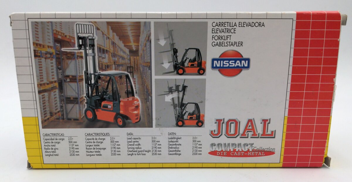 Joal 285 1:25 Scale Diecast Nissan Forklift (Red/Black) NIB