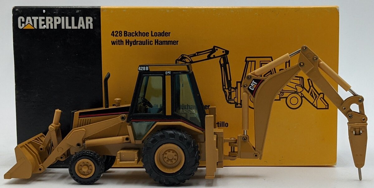 NZG 378/1 1:50 Caterpillar 428 Backhoe W/Hammer VG/Box