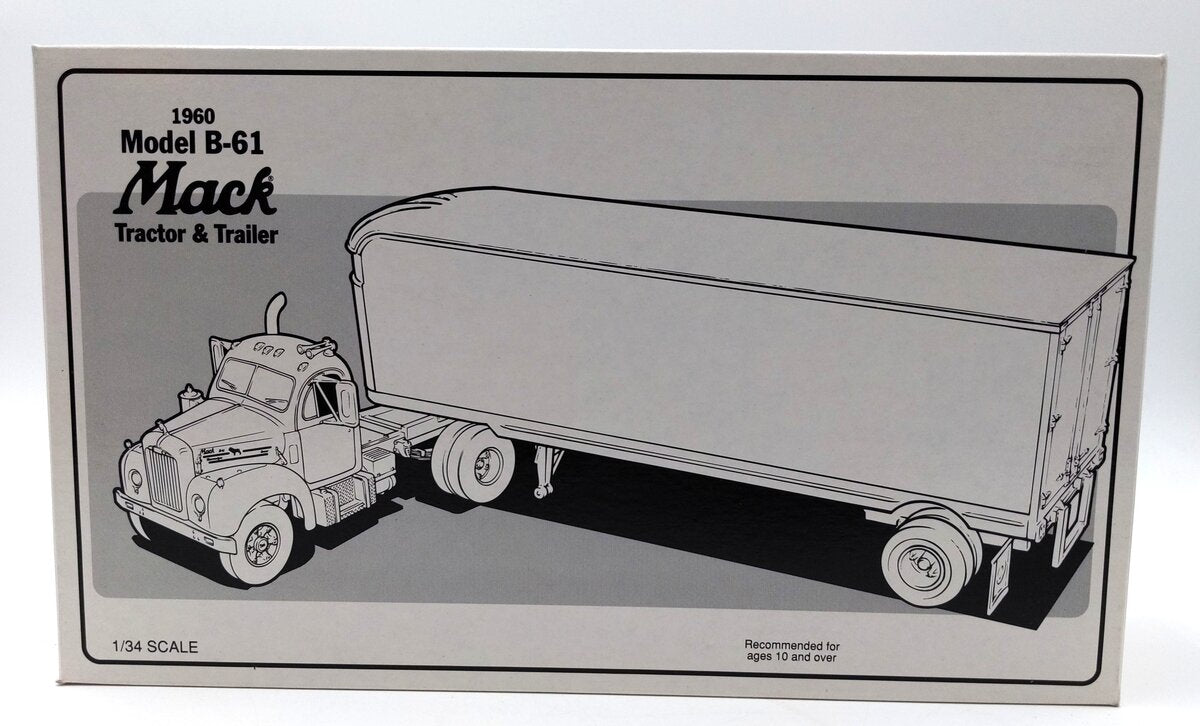 First Gear 19-1556 1:34 Diecast Model B-6 1960 Mobil Oil Mack Tractor & Trailer NIB