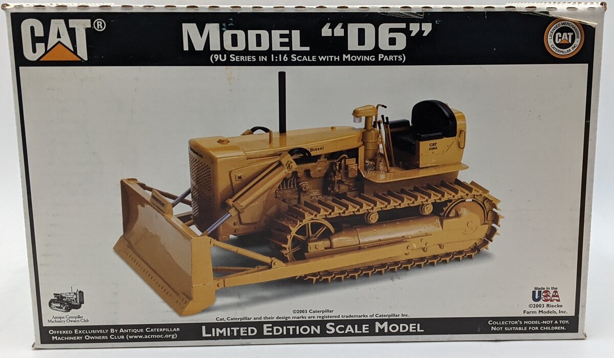 Caterpillar 1:16 Scale Diecast Caterpillar D6 9U Bulldozer Highway Yellow VG/Box