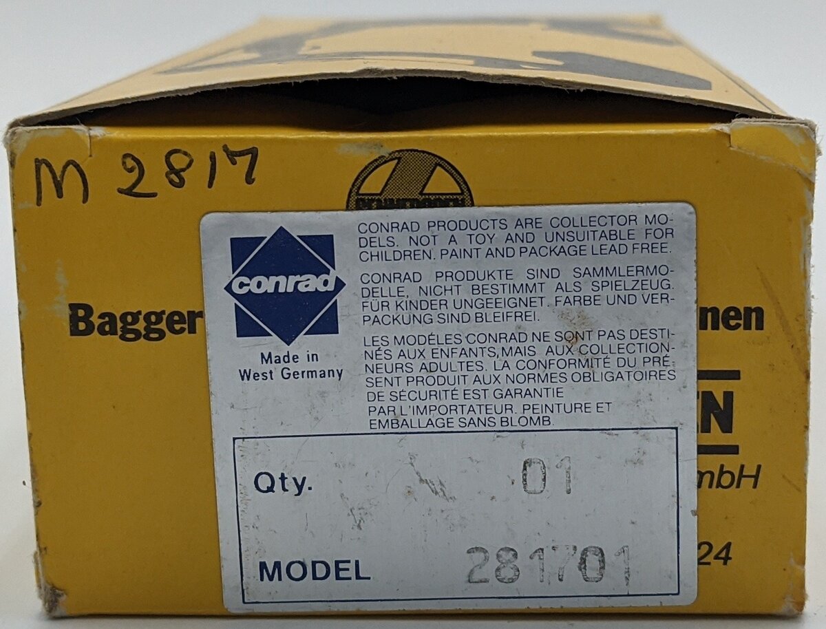 Conrad 2817/01 1:50 Scale Diecast Sennebogen Mobile Excavator NIB