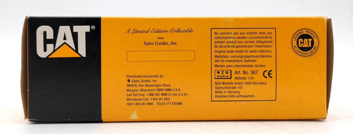 NZG 367 1:50 Scale Die-Cast Caterpillar 325 L Excavator VG/Box