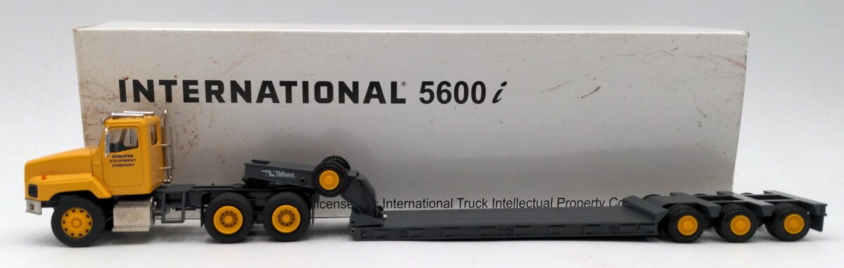 Conrad 0012 1:50 International 5600i Komatsu Truck w/ Talbert Lowboy Trailer NIB