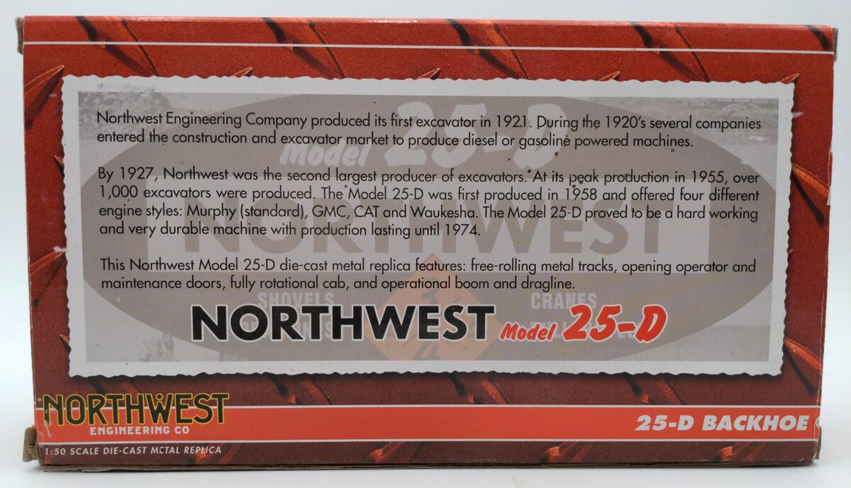 SpecCast CON014 1:50 Scale Diecast Northwest Engineering Co. 25-D Backhoe NIB