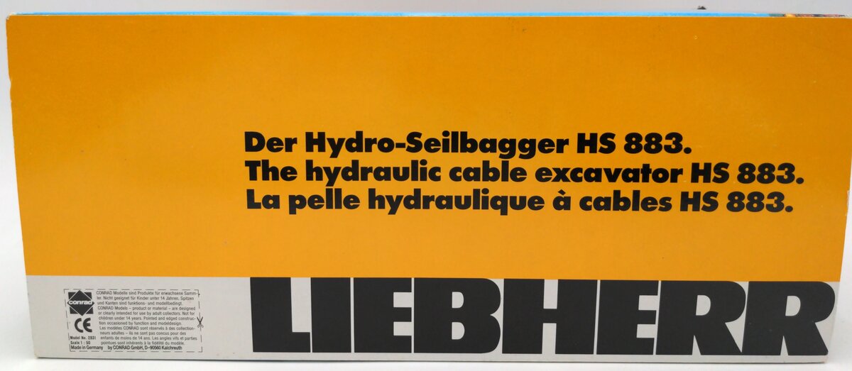 Conrad 2831 1:50 Scale Diecast Liebherr HS883 Crane - Heim Rigging VG/Box