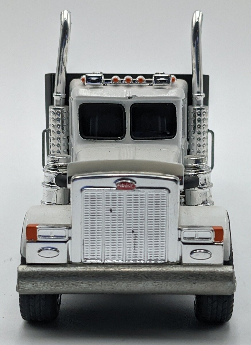 Custom Built 1:50 Diecast Peterbilt Custom Tractor W/Flatbed Trailer White/Black NEW
