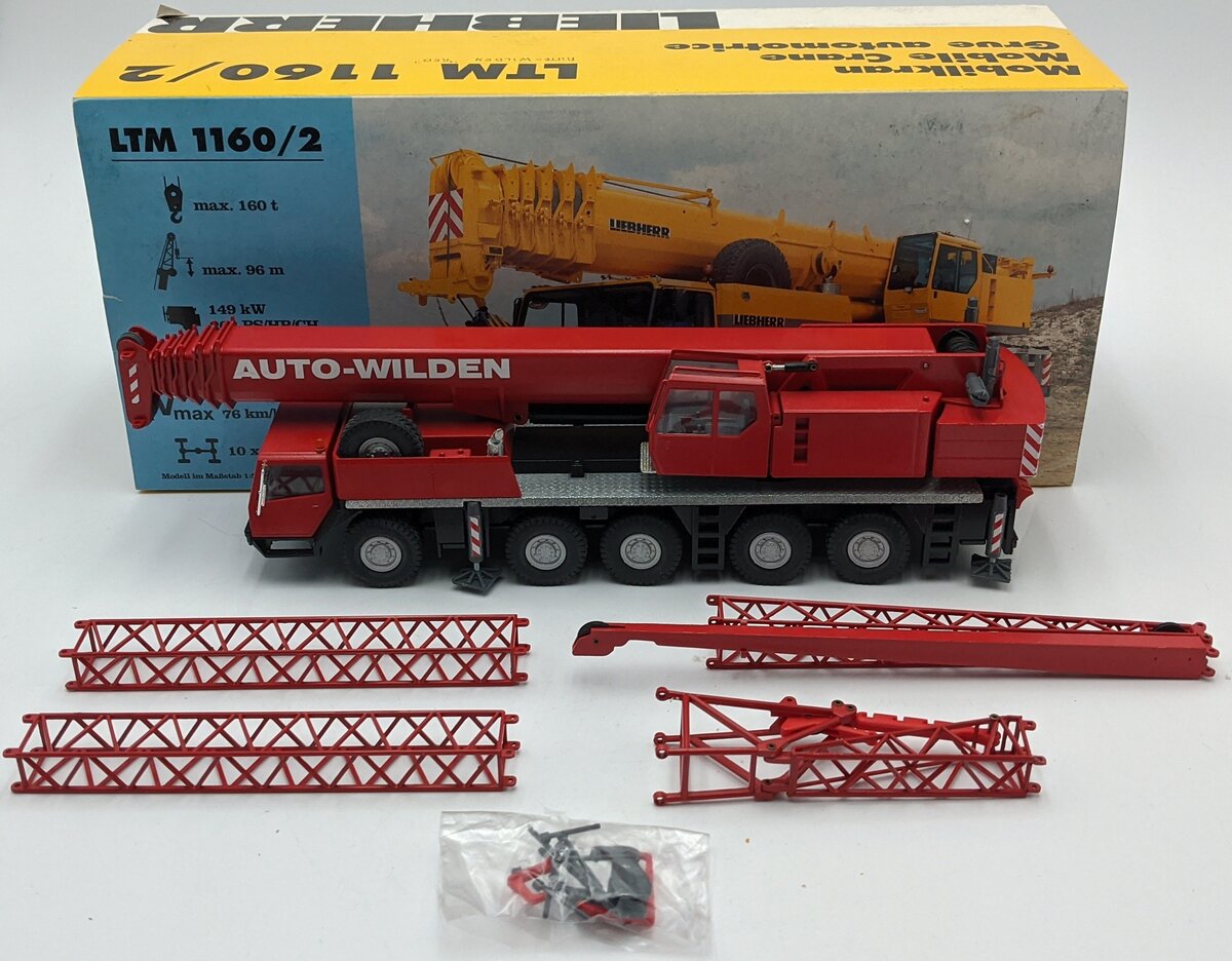 Conrad 2090 1:50 Diecast Liebherr LTM 1160/2 Mobile Crane Auto Wilden Red VG/Box