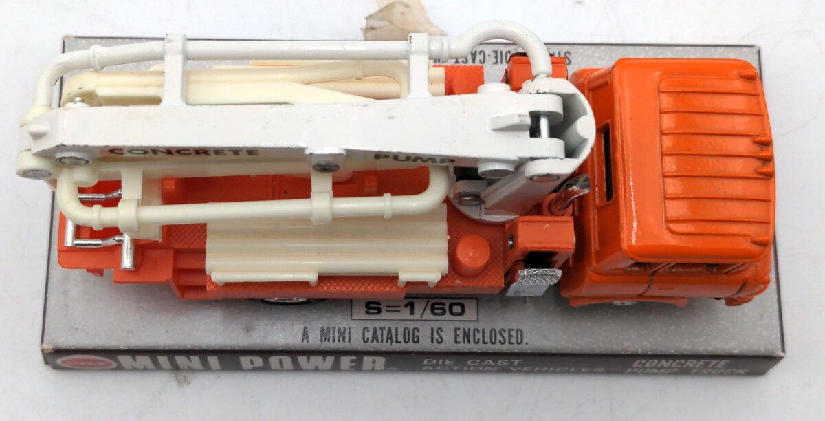 Shinsei 4234 1:60 Scale Diecast GMC Truck Series Concrete Pump Truck (Orange) EX/Box