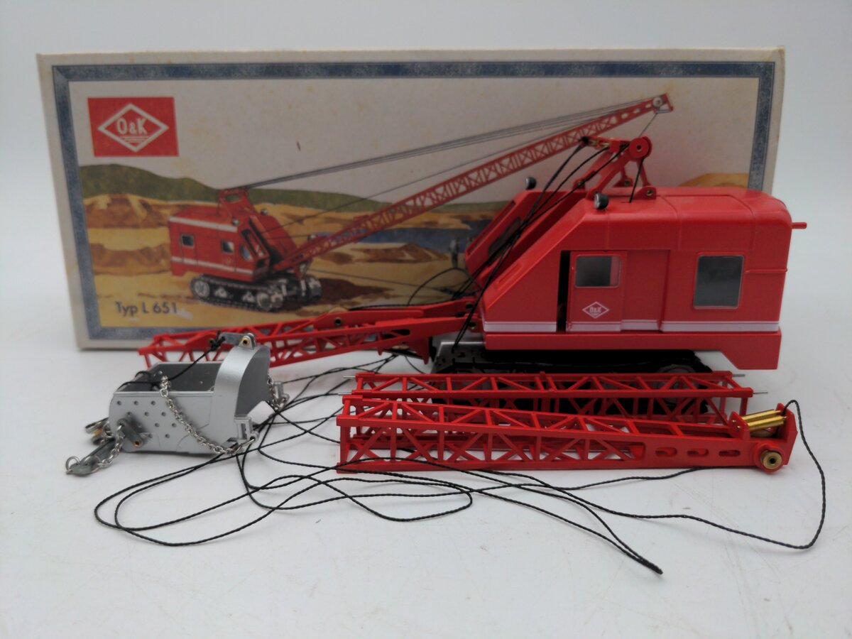 NZG 440/1 Red Die-Cast O&K Crawler Crane with Dragline VG/Box