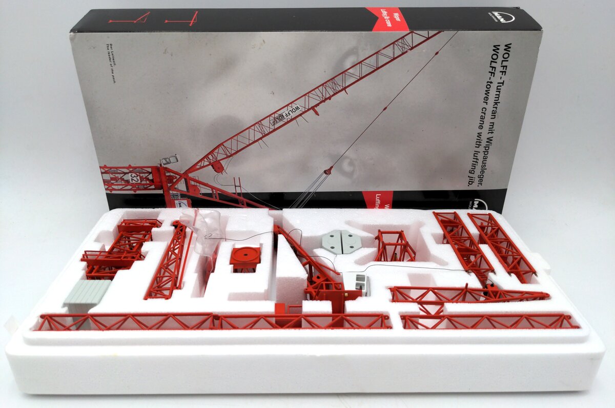 Conrad 2017 1:87 Scale Diecast Wolffkran Tower Crane w/Luffing Jib EX/Box