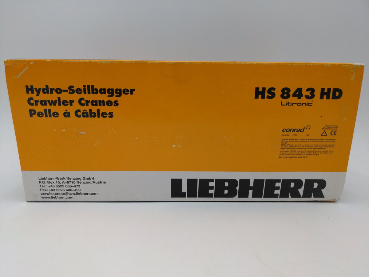 Conrad 2731 1:50 Scale Diecast Liebherr HS843 Crawler w/Slurry Handler EX/Box