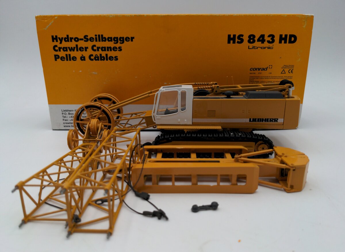 Conrad 2731 1:50 Scale Diecast Liebherr HS843 Crawler w/Slurry Handler EX/Box
