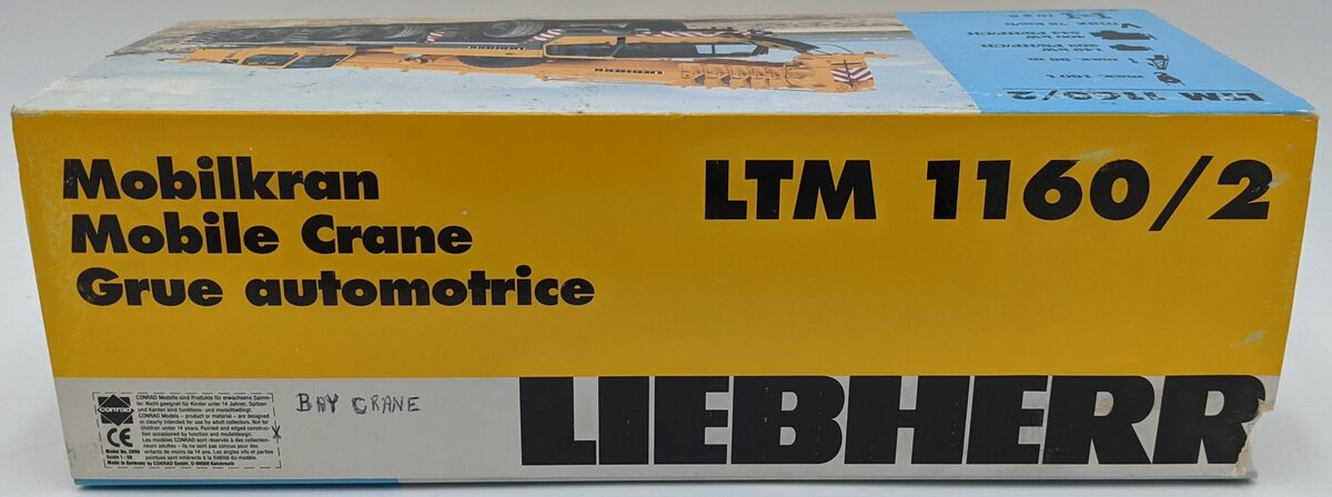 Conrad 2090-24 1:50 Diecast Liebherr LTM 1160/2 Mobile Crane Bay Crane NIB