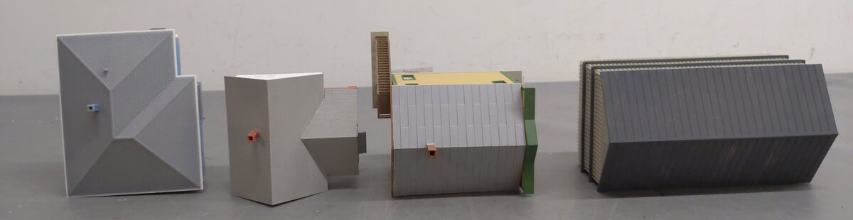 Kibri & Other Assorted HO Scale Buildings [4] EX