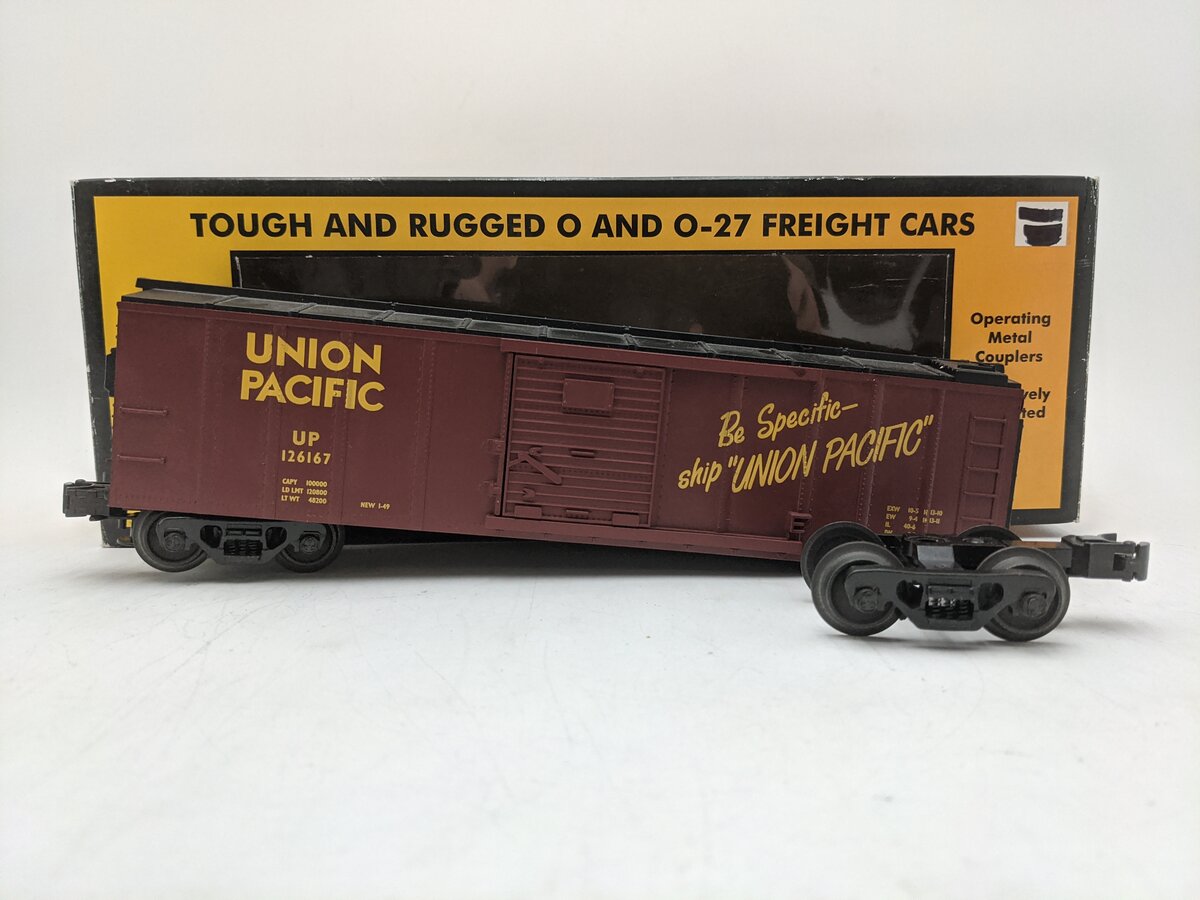 MTH 30-7412 O Gauge Union Pacific Semi-Scale Boxcar #126167 EX/Box