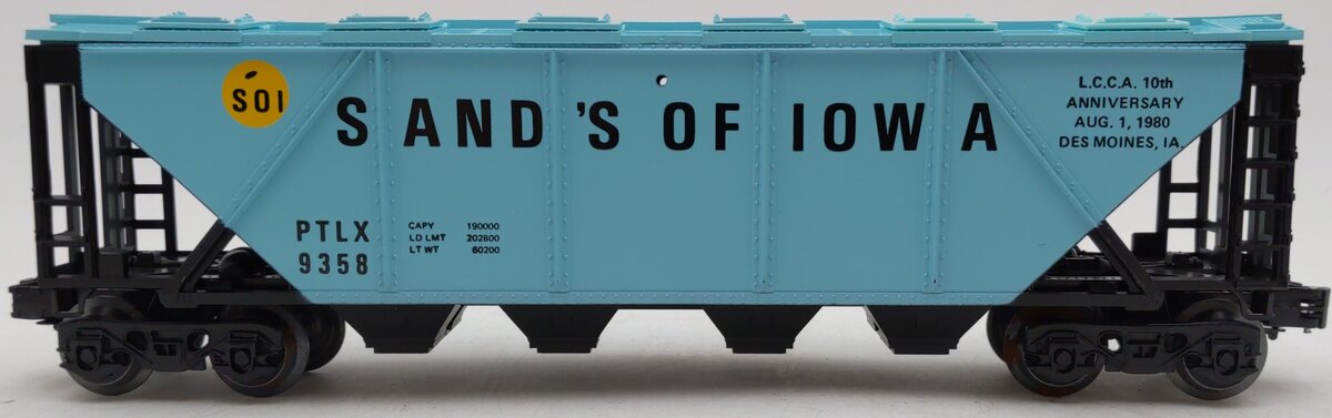 Lionel 6-9358 O Gauge LCCA-1980 Sands Of Iowa Covered Hopper Car VG/Box