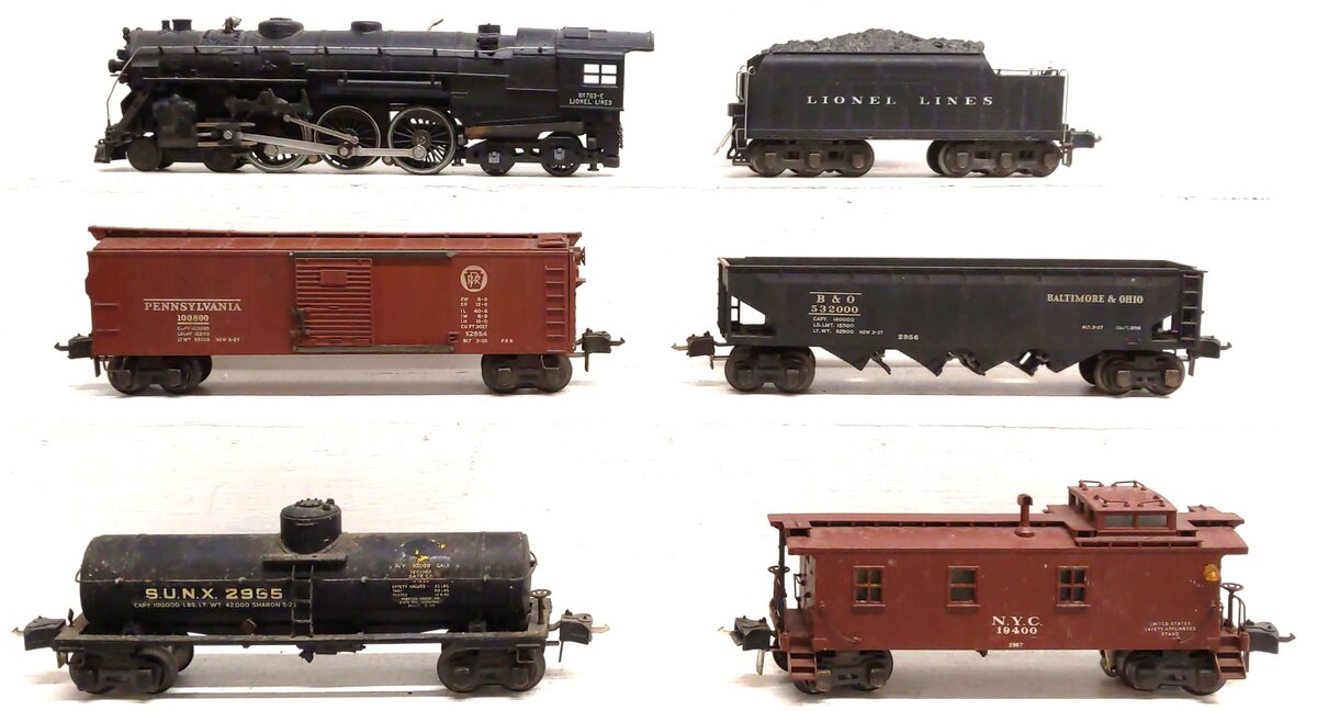 Lionel Vintage O 787W 763-E Steam Locomotive Set w/2957, 2954, 2955, 2956, 2226W VG