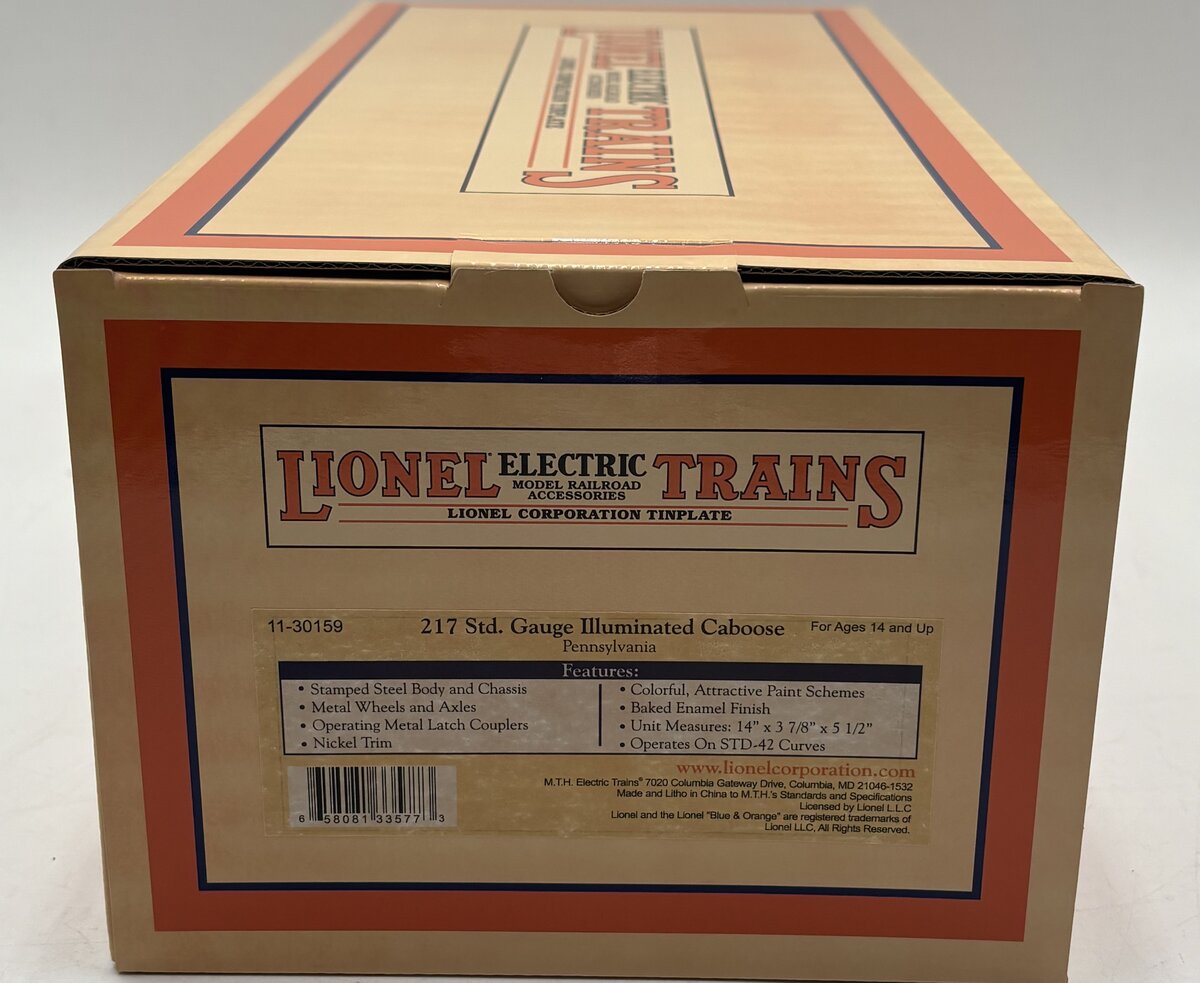 Lionel 11-30159 Std. Gauge Pennsylvania Railroad Illuminated Caboose LN/Box