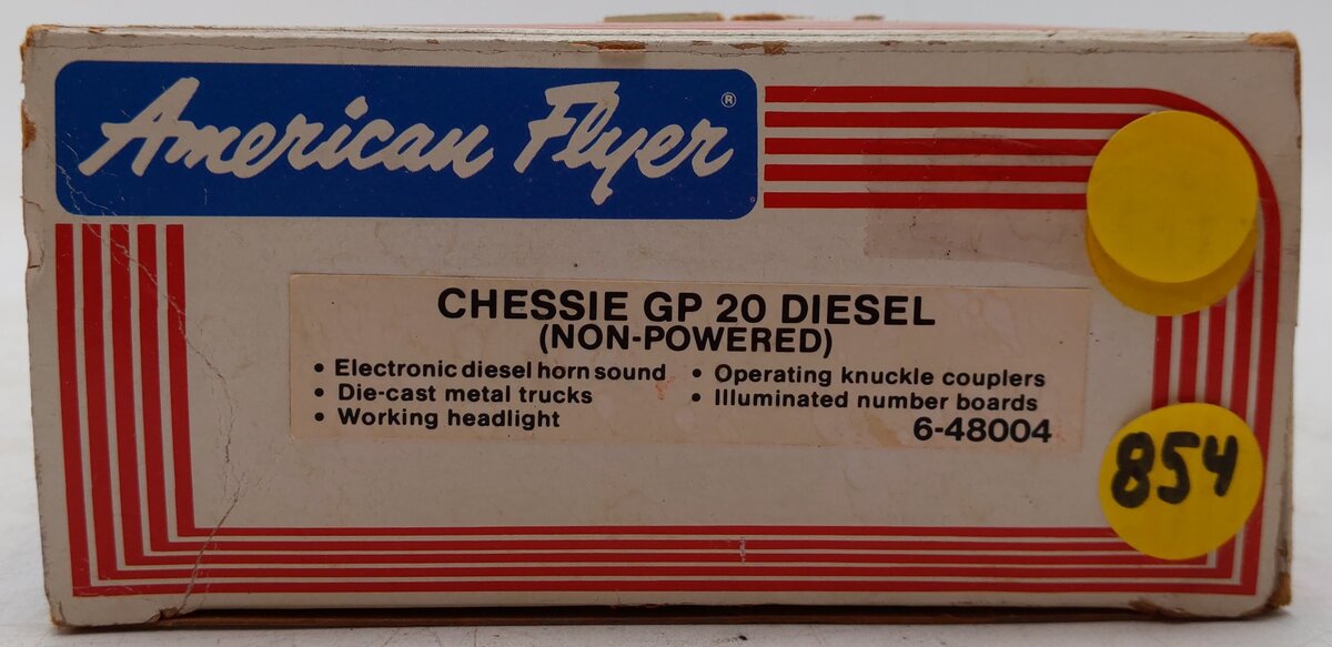 American Flyer 6-48004 S Scale Chessie GP-20 Dummy Diesel Loco EX/Box
