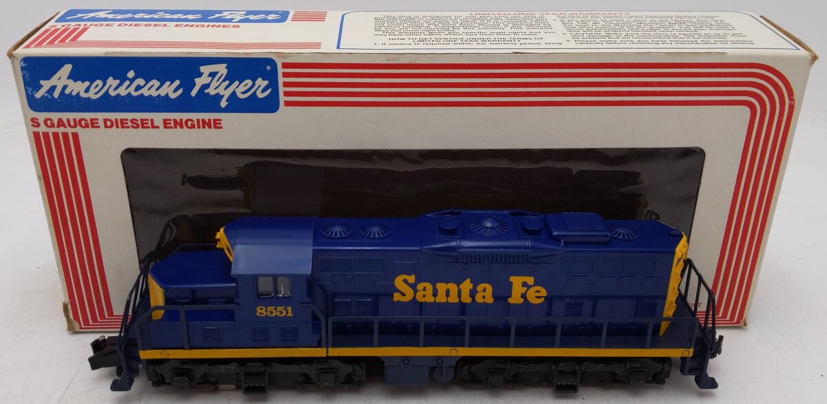 American Flyer 4-8651 S Gauge Santa Fe GP-20 Diesel Engine #8551 EX/Box