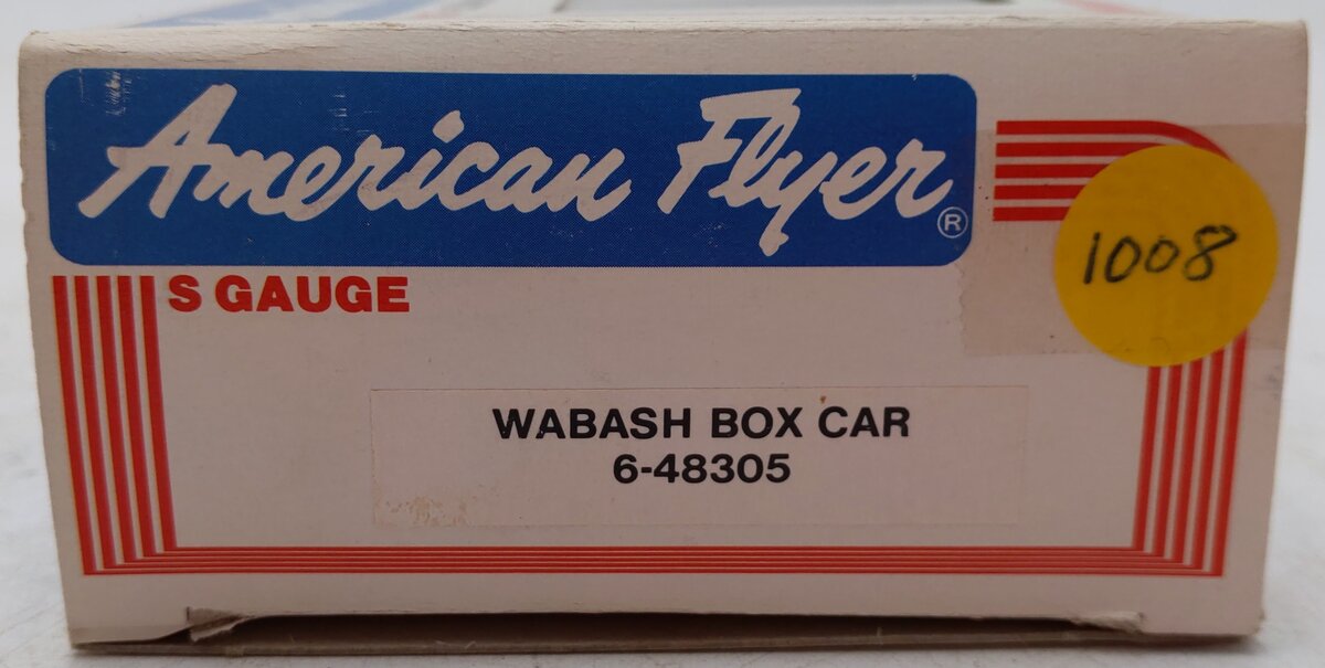 American Flyer 6-48305 S Gauge Wabash Boxcar #48305 VG/Box