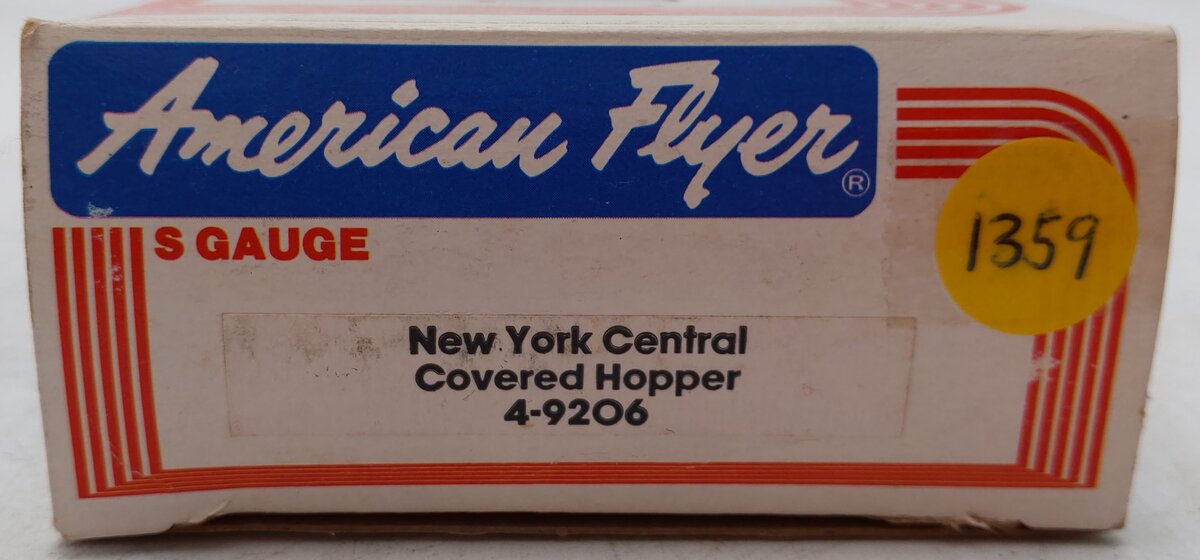 American Flyer 4-9206 S Scale New York Central Covered Hopper #9206 EX/Box