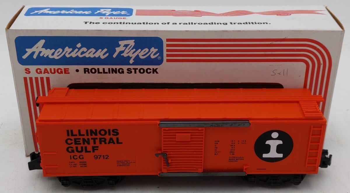 American Flyer 4-9712 S Gauge Illinois Central Gulf Boxcar #9712 EX/Box