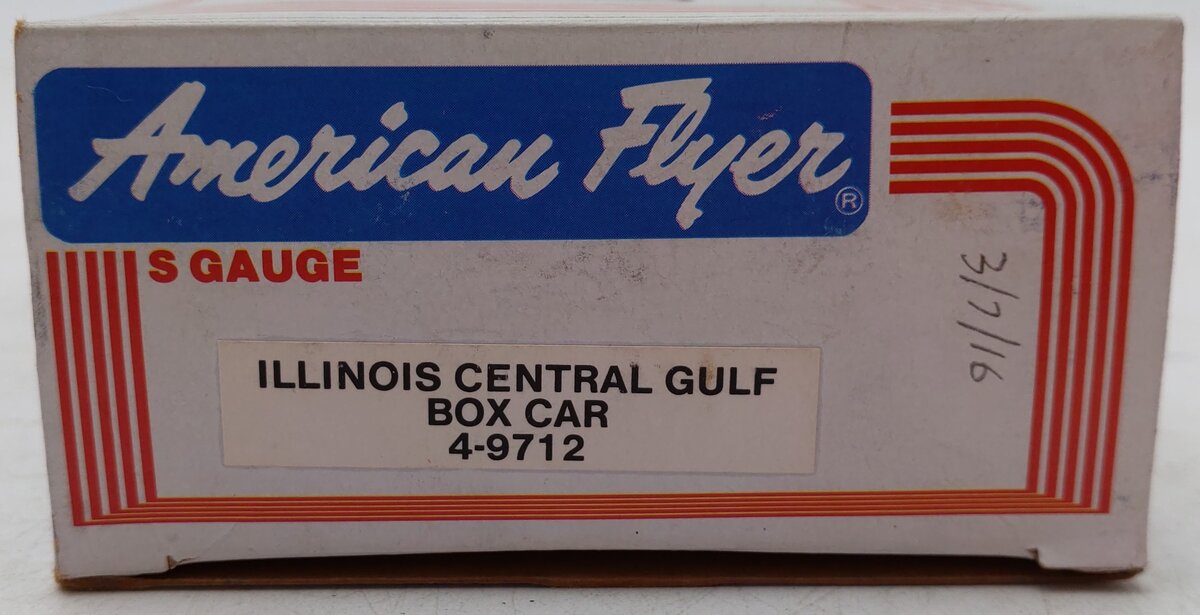 American Flyer 4-9712 S Gauge Illinois Central Gulf Boxcar #9712 EX/Box