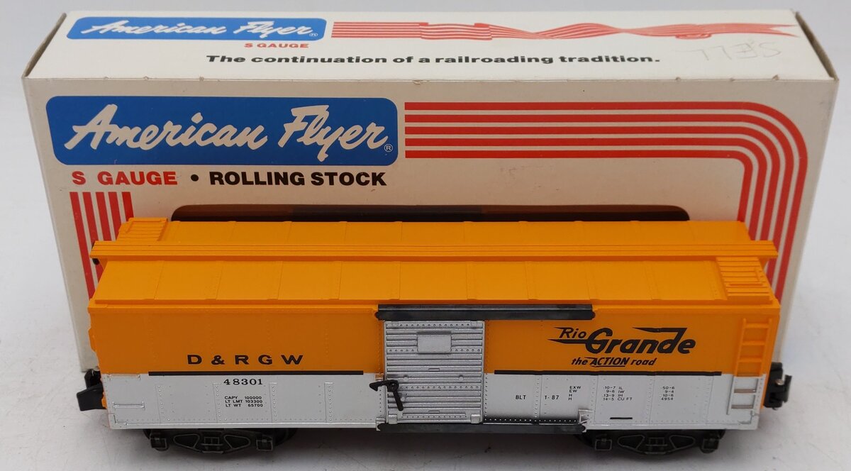 American Flyer 6-48301 S Gauge Denver & Rio Grande Boxcar #48301 VG/Box