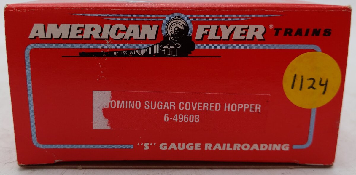 American Flyer 6-49608 S Gauge Domino Sugar Covered Hopper #49608 EX/Box