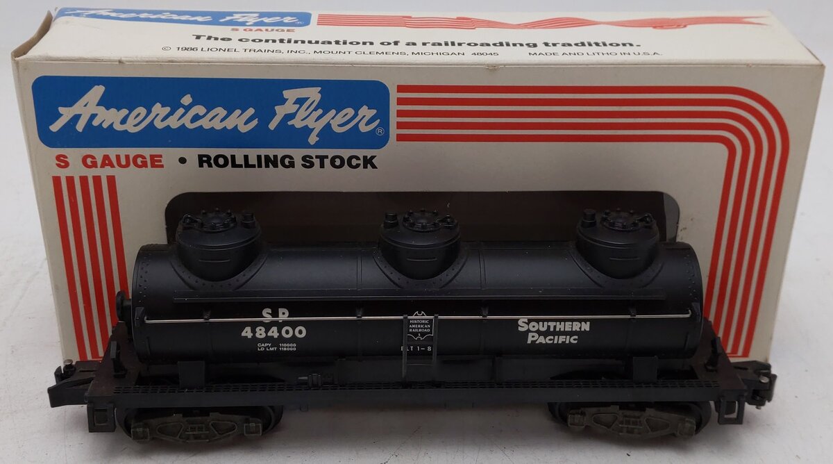 American Flyer 6-48400 S Gauge Southern Pacific Three Dome Tank Car #48400 EX/Box