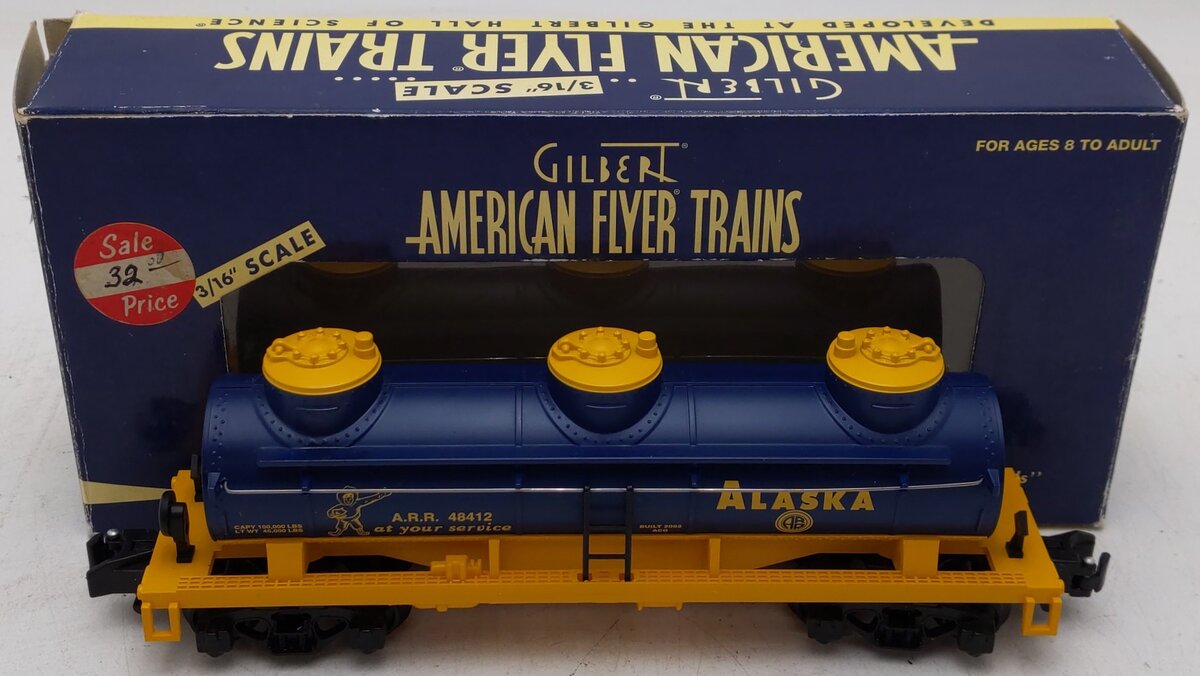 American Flyer 6-48412 S Gauge Alaska 3-Dome Tank Car #48412 EX/Box