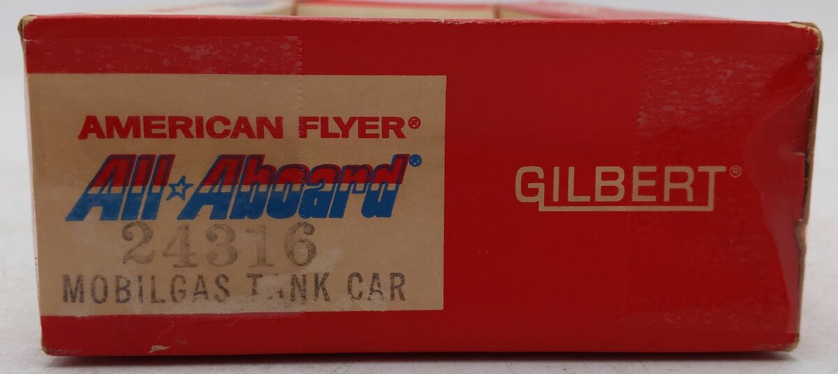 American Flyer 24316 Vintage S Gauge Mobilgas Single Dome Tank Car VG/Box