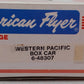 American Flyer 6-48307 S Gauge Western Pacific Boxcar #48307 VG/Box