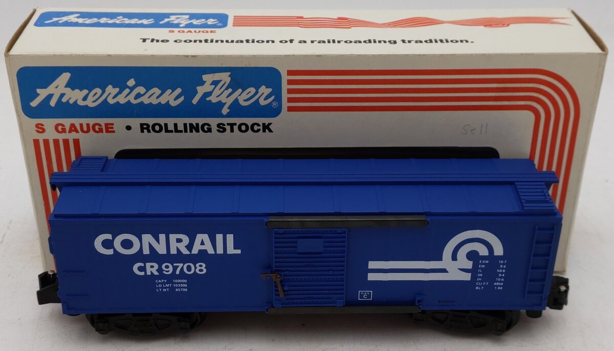 American Flyer 4-9708 S Gauge Conrail Boxcar #9708 EX/Box