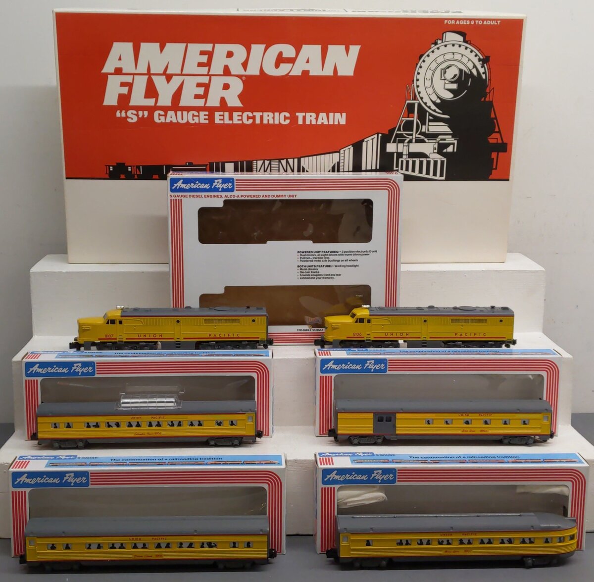 American Flyer 6-49600 S Gauge Union Pacific Pony Express Diesel Train Set EX/Box
