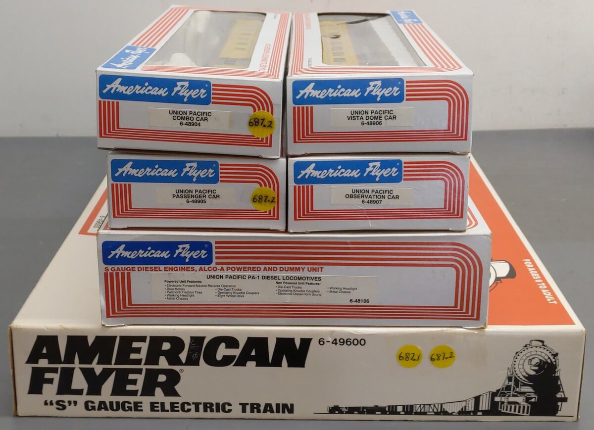 American Flyer 6-49600 S Gauge Union Pacific Pony Express Diesel Train Set EX/Box