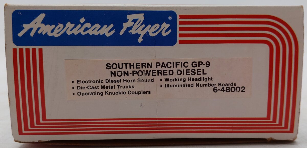 American Flyer 6-48002 S Southern Pacific GP-9 Non-Powered Diesel Locomotive EX/Box