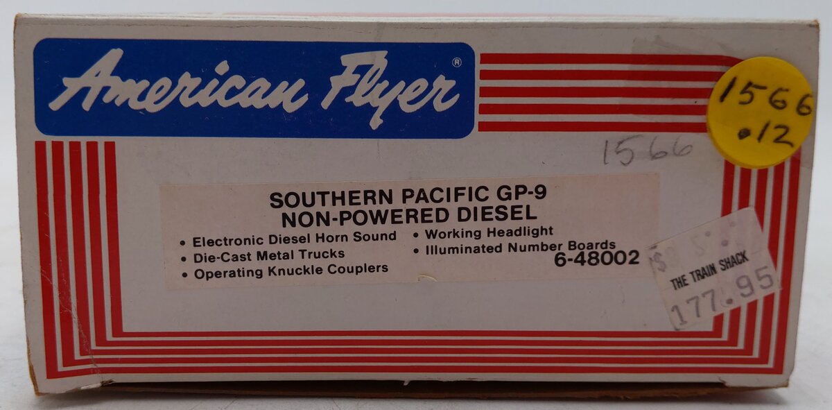 American Flyer 6-48002 S Southern Pacific GP-9 Non-Powered Diesel Locomotive EX/Box