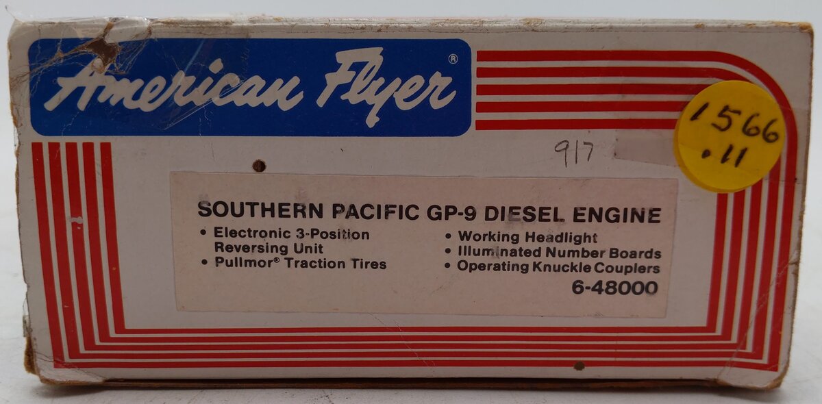 American Flyer 6-48000 S Southern Pacific GP-9 Powered Diesel Locomotive #8000 EX/Box